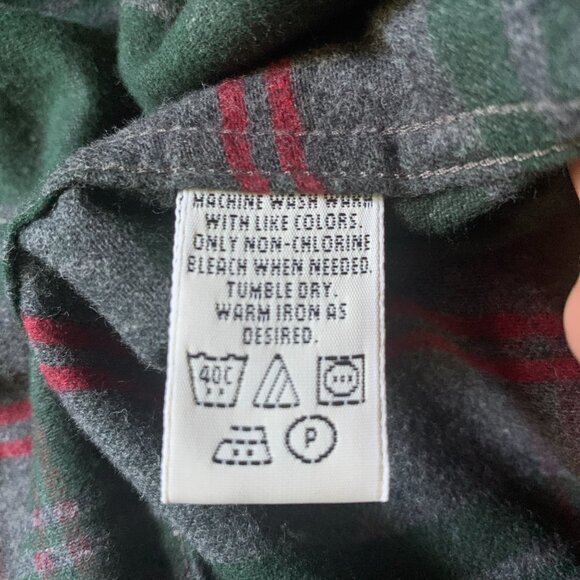 Eddie Bauer Button Up Shirt Men L Large Green Flannel Plaid Long Sleeve Collared - Picture 6 of 6
